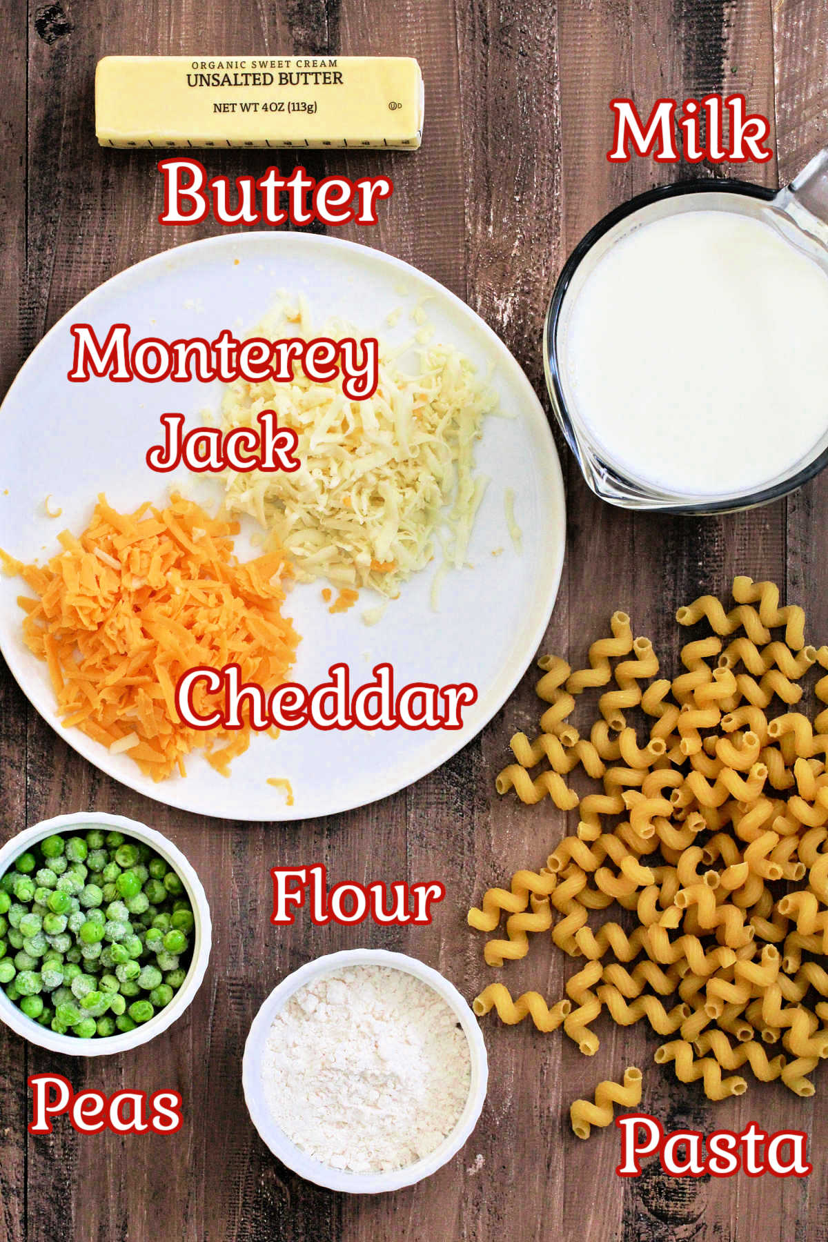 Masala Mac and Cheese ingredients