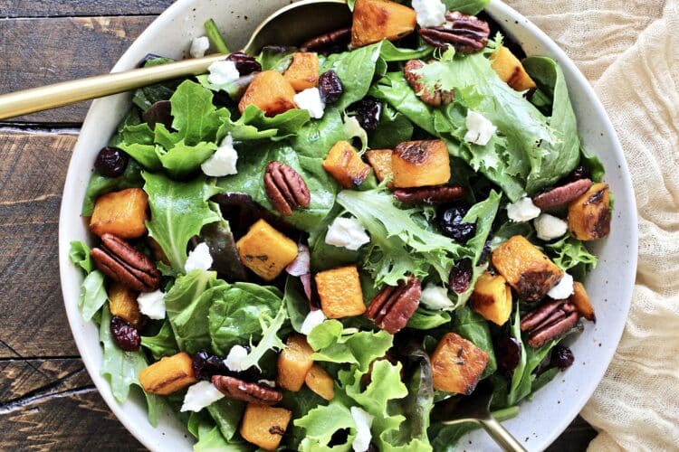 Roasted Butternut Squash Salad with Maple Dijon VinaigretteRoasted Butternut Squash Salad with Maple Dijon Vinaigrette