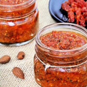 pesto rosso in a jar