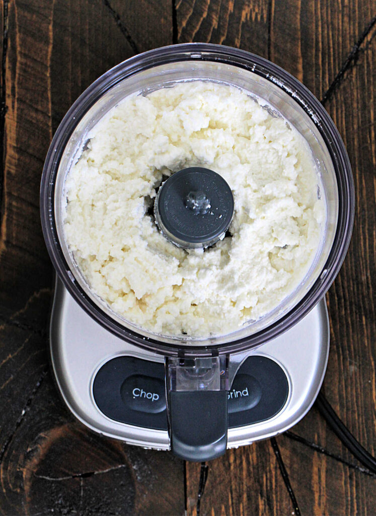 whipped ricotta in food processor- before