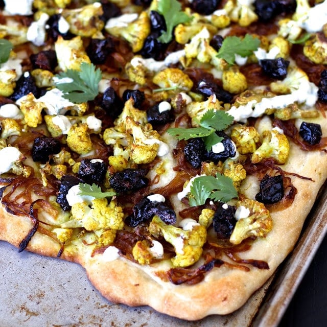 #cauliflower #driedplums #flatbread