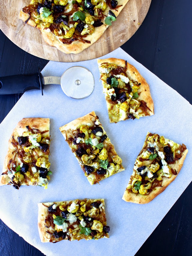 #cauliflower #driedplums #flatbread