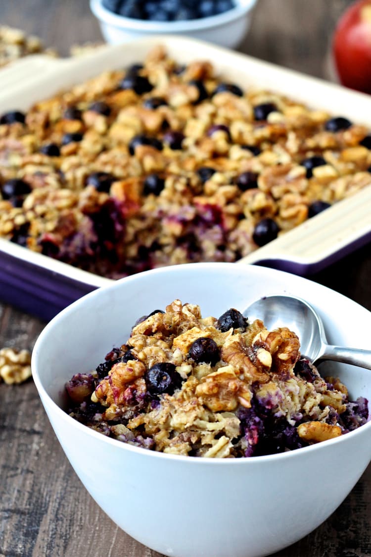 Blueberry Apple & Walnut Baked Oatmeal