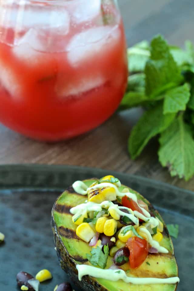 Grilled Stuffed Avocados and Watermelon Mojitos | The Foodie Physician #grilledavocados #thefoodiephysician #thereciperedux #watermelonmojito