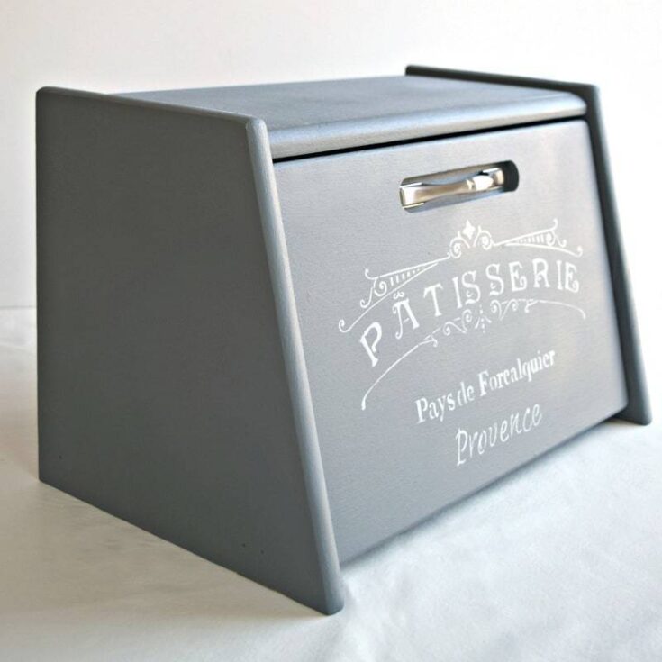 painted and stenciled bread box