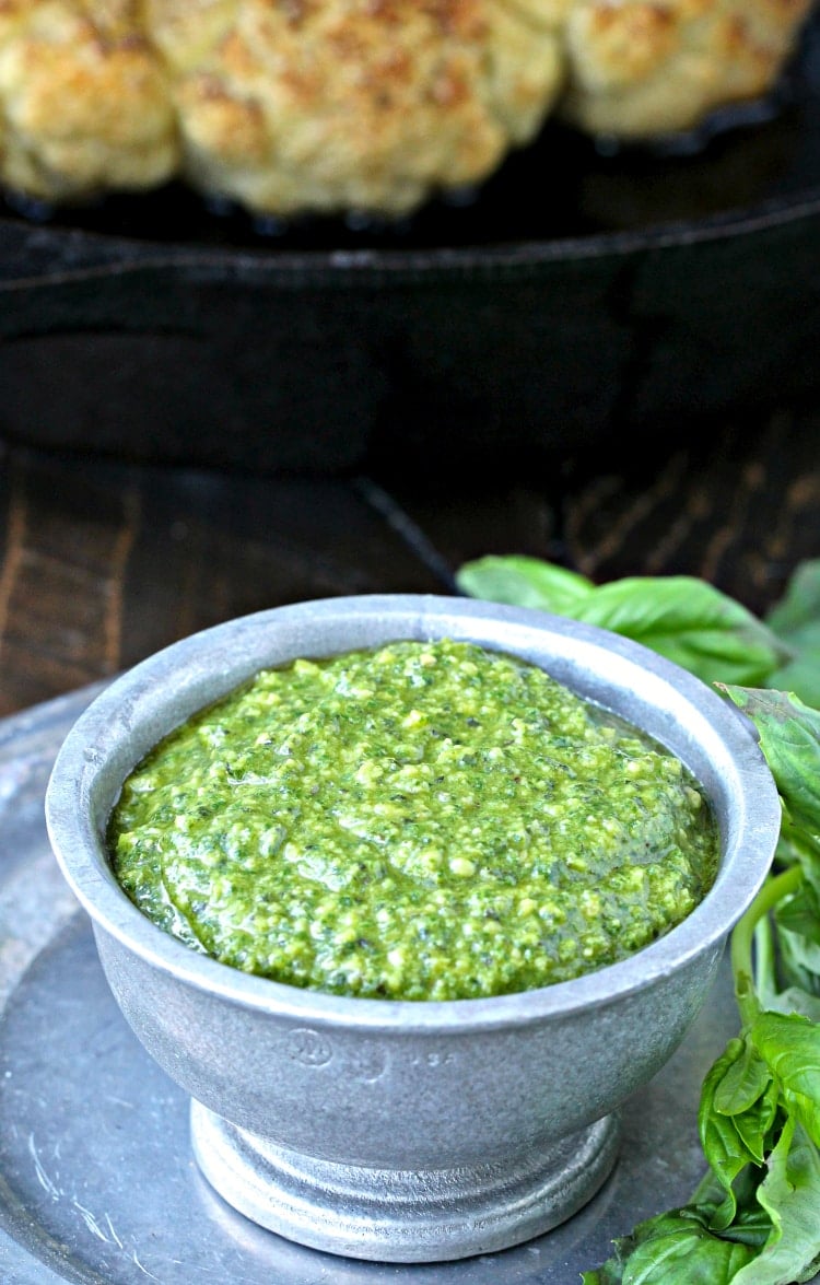 Whole Roasted Cauliflower with Marcona Almond Pesto | @foodiephysician