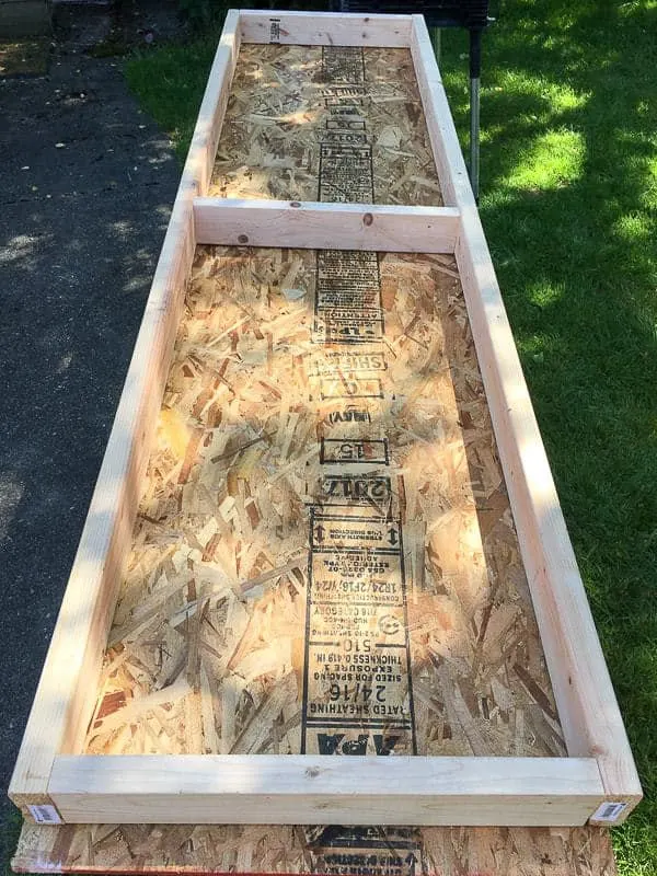 building the frame for shed shelving