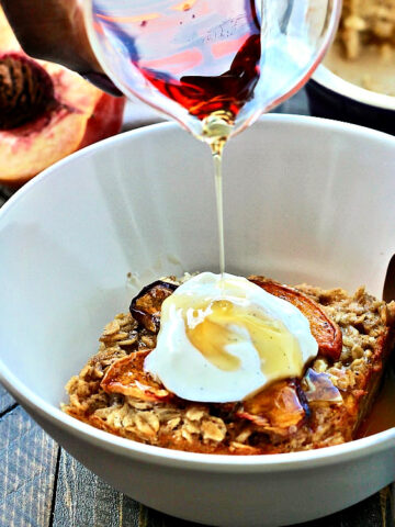 Peaches and Cream Baked Oatmeal