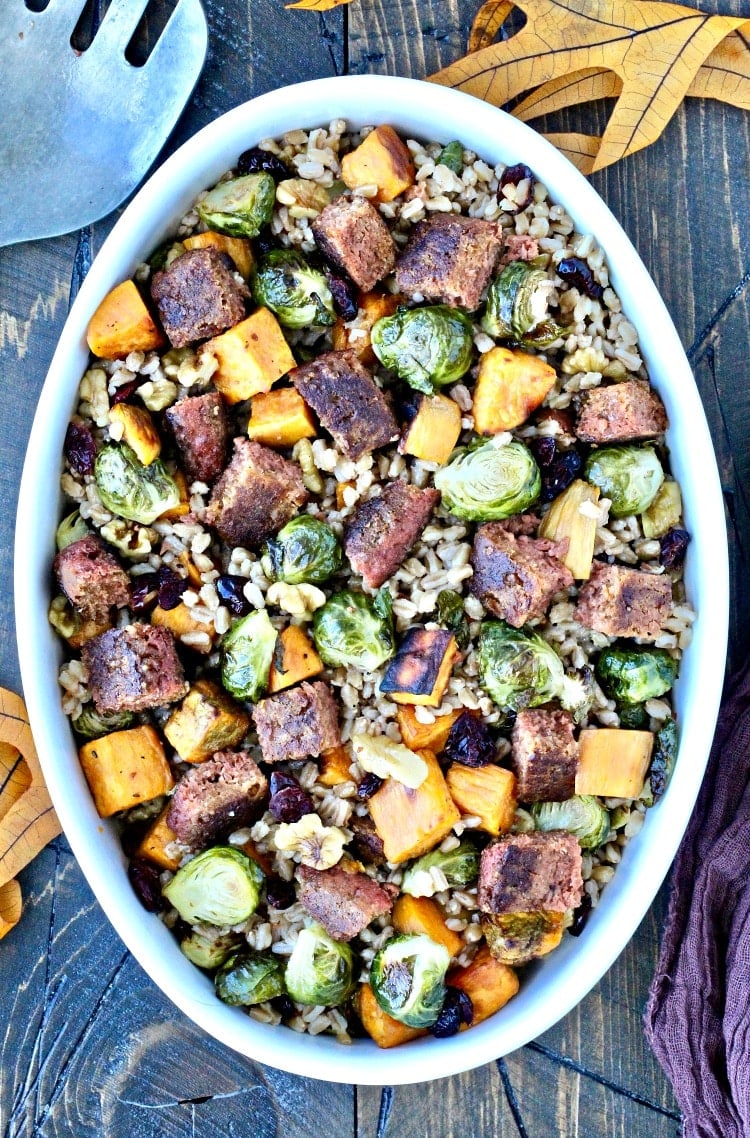 Beyond Burger Holiday Farro Bowl