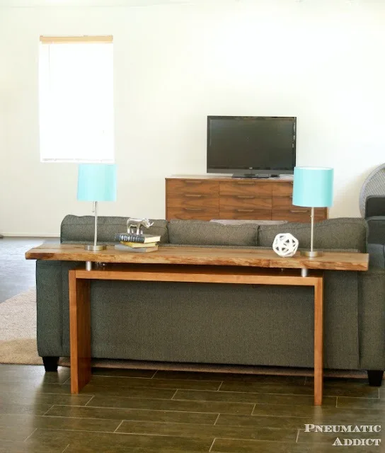 live edge console table