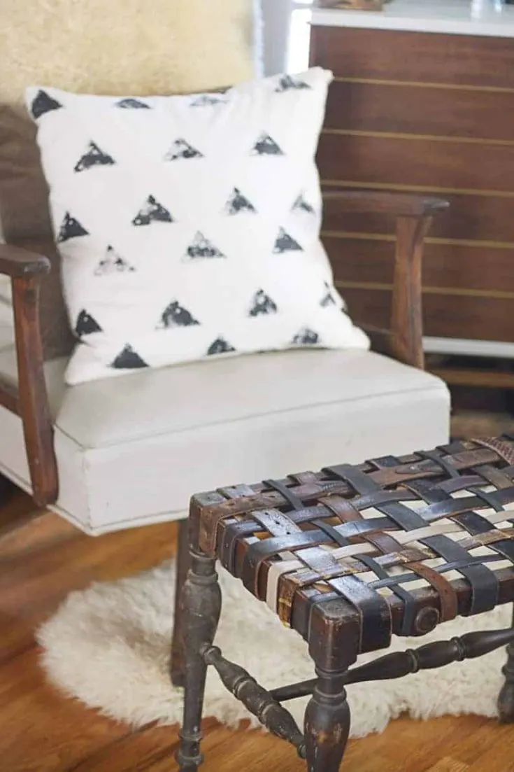DIY leather belt bench - leather projects