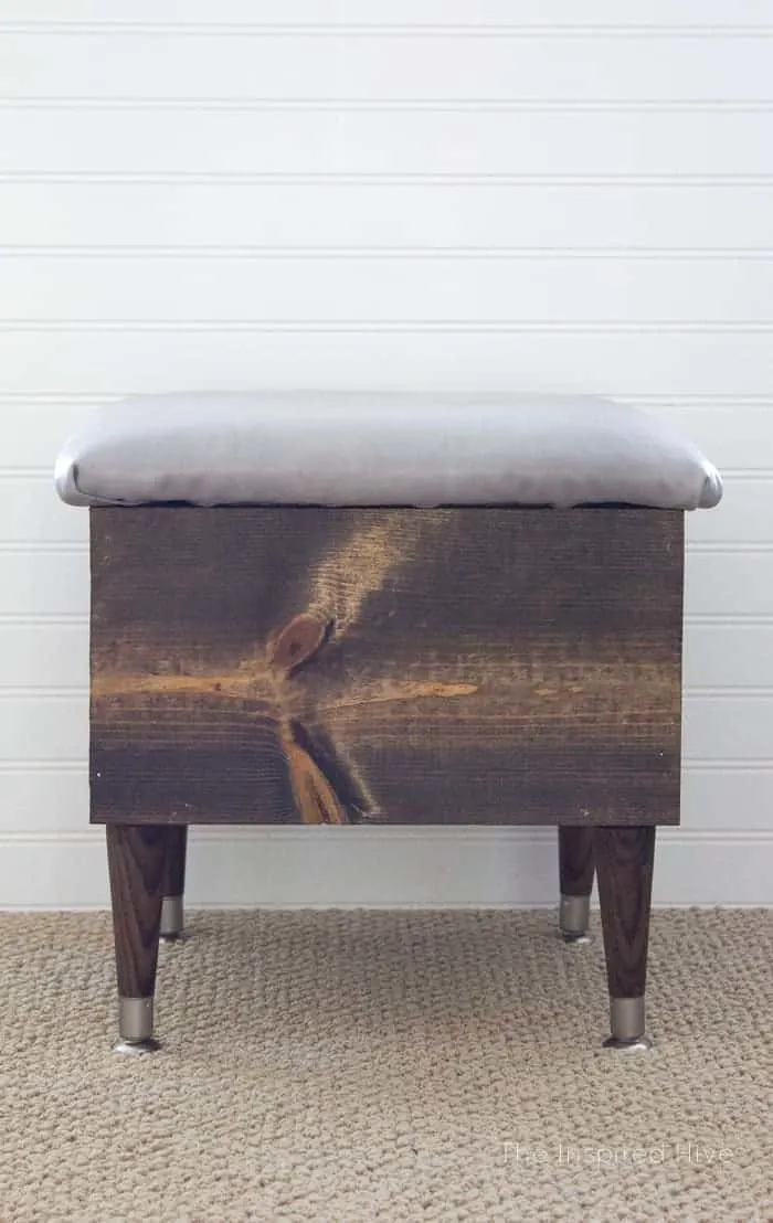 DIY leather storage ottoman - leather projects roundup