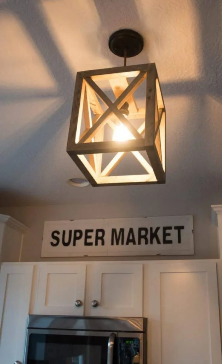 DIY lighting - x wood pendant light