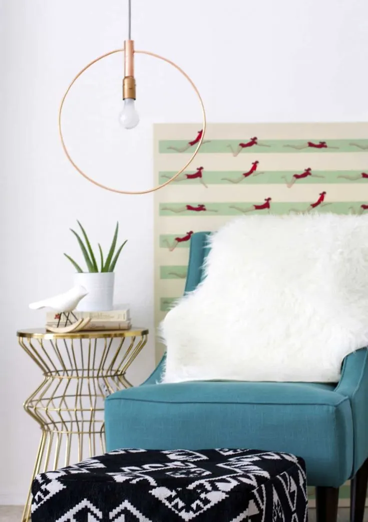DIY lighting - copper hoop pendant light