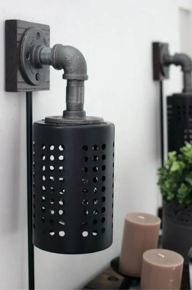 DIY wall sconces - industrial style with pipe fittings