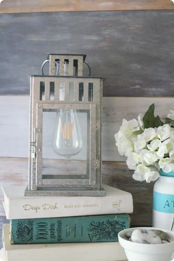 DIY lamp made from lantern