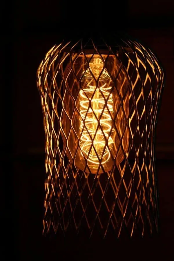 DIY lighting - industrial cage pendant light