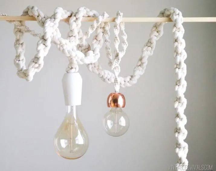 DIY lighting - giant macrame rope pendant lights