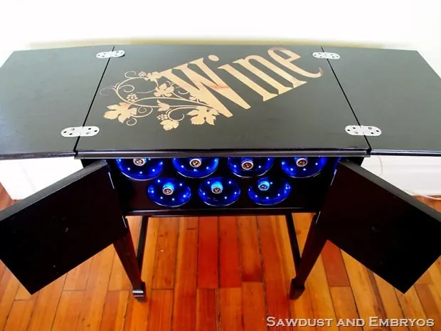 sewing table wine rack