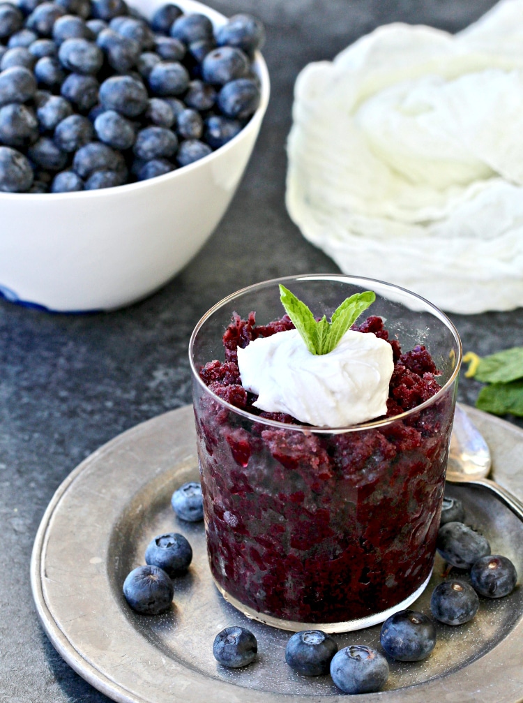 Blueberry Granita with Coconut Whipped Cream