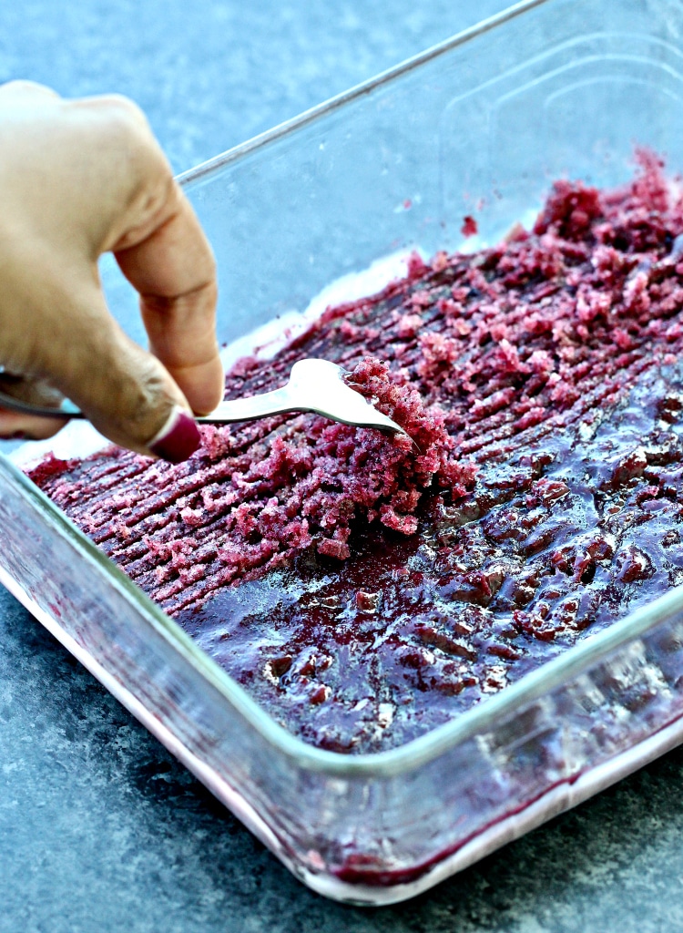 Blueberry Granita with Coconut Whipped Cream