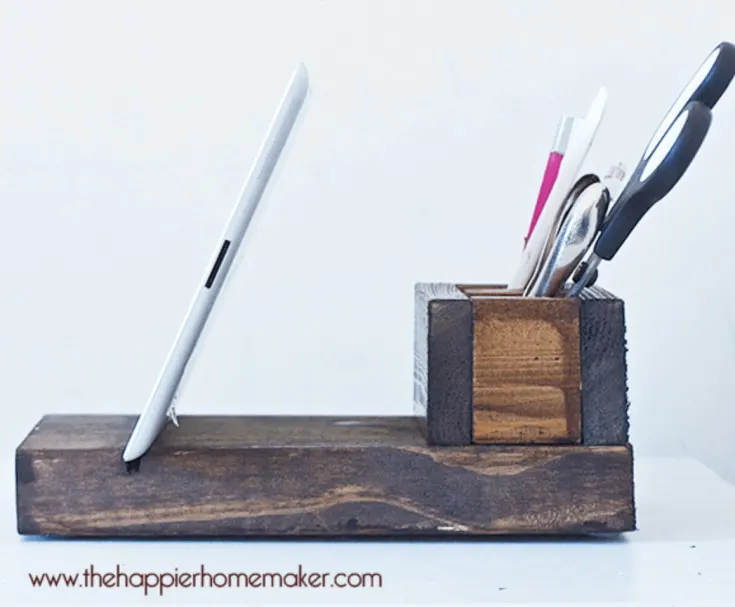 Image for DIY Reclaimed Wood Desk Organizer and iPad Stand