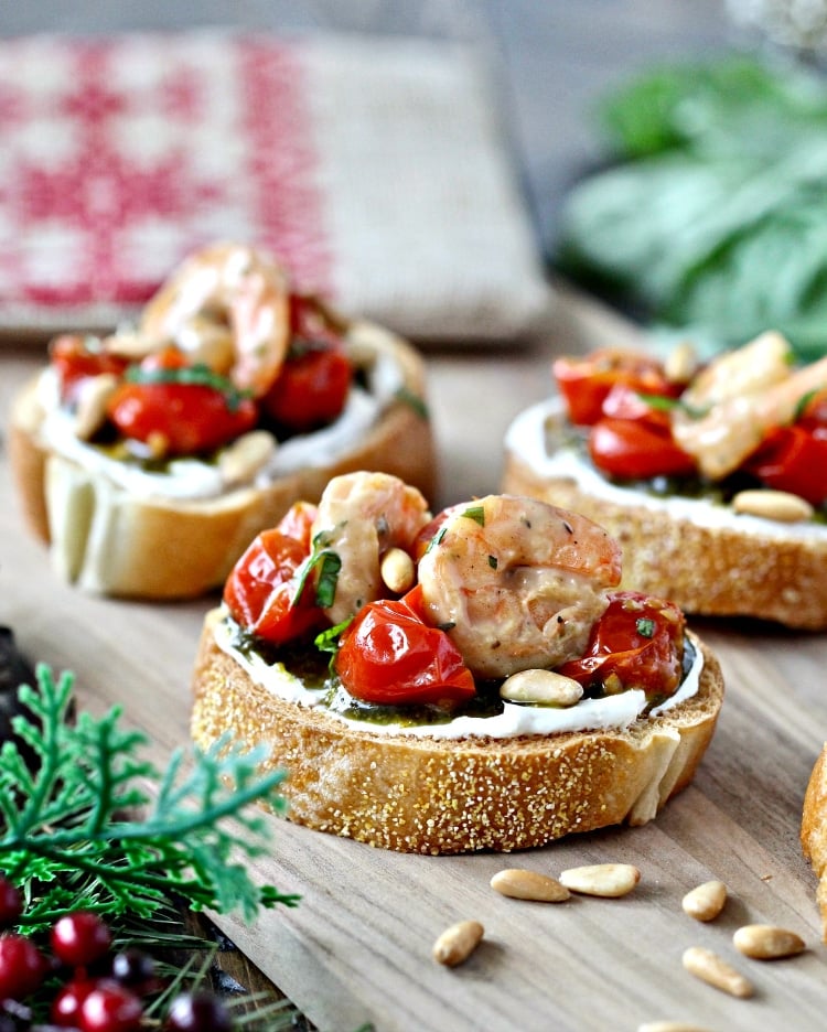 Garlic Shrimp Bruschetta