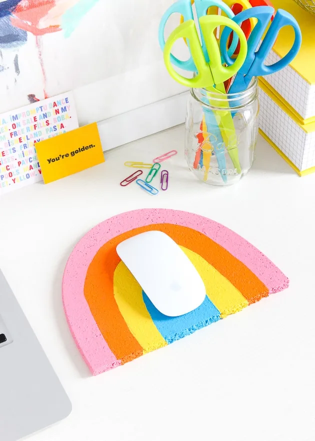 DIY desk decor - rainbow mousepad