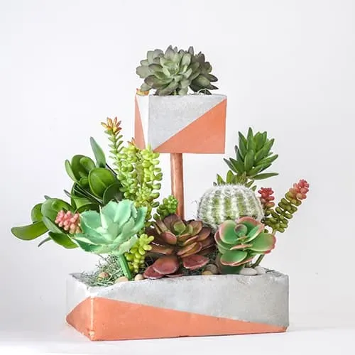 Image for Tiered DIY Concrete Planter with Copper Pipe