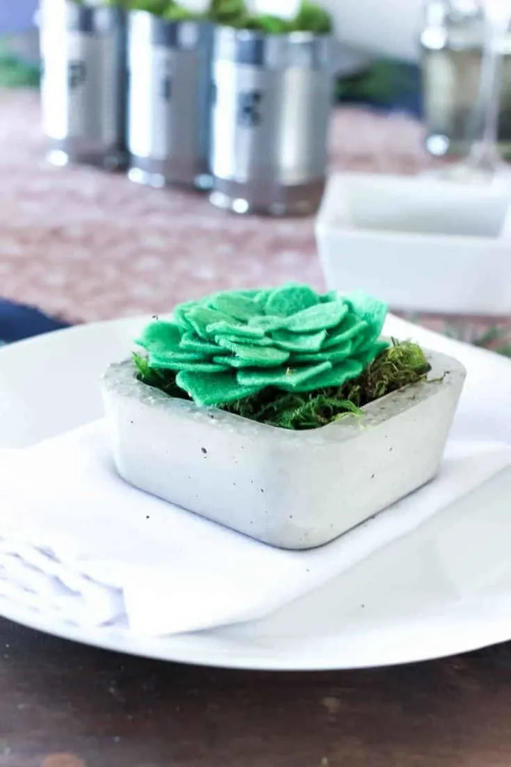 Image for Mini Concrete Planters & Faux Succulents