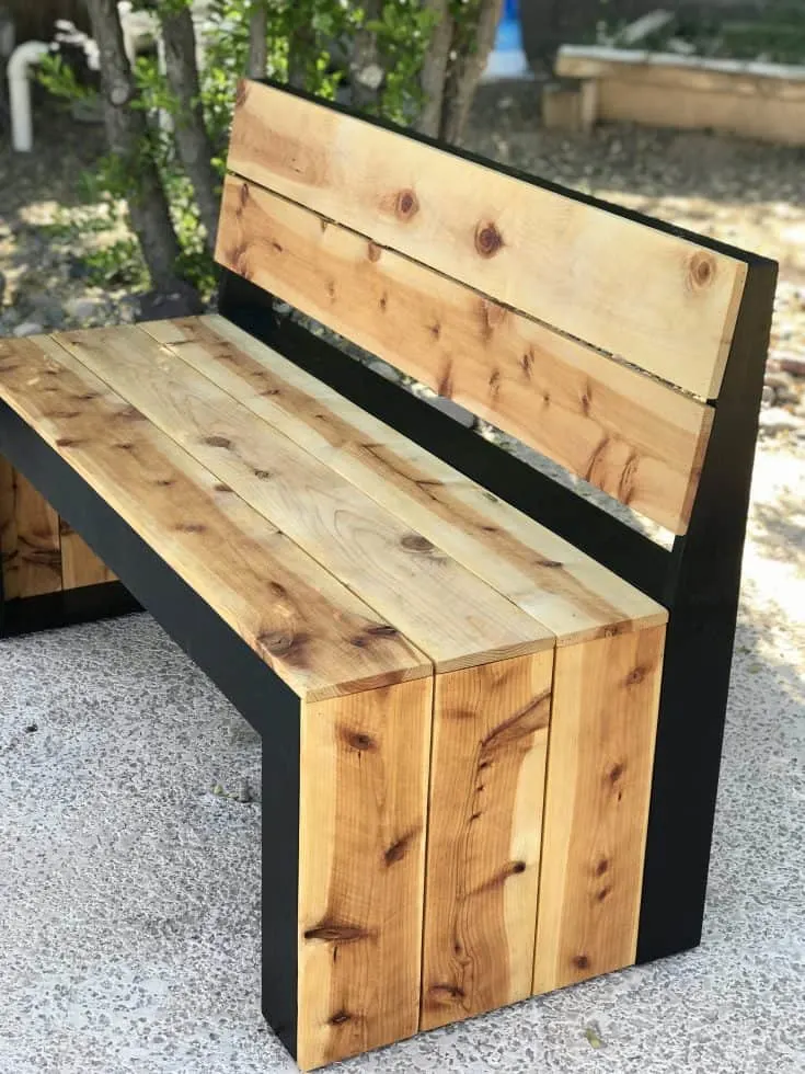 DIY bench with back