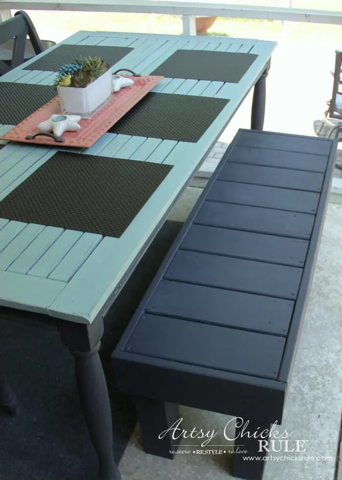 black DIY outdoor bench