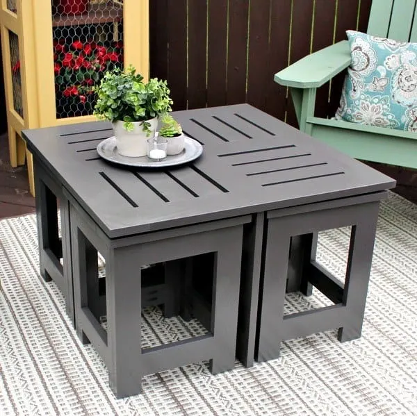 Image for DIY Outdoor Coffee Table with 4 Hidden Side Tables