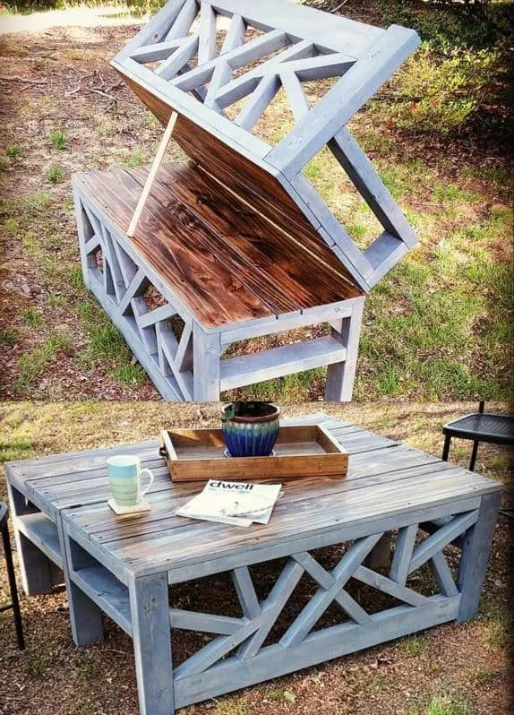 Image for Outdoor Convertible Coffee Table and Bench