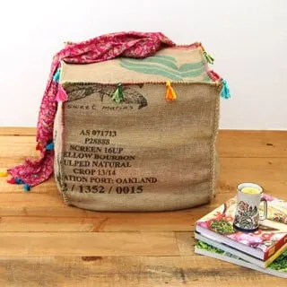Image for DIY Burlap Coffee Bag Ottoman