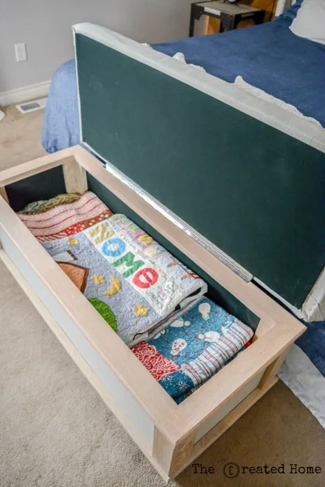 blanket storage idea from The Created Home