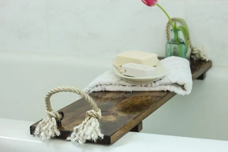 Image for Rustic Wood Bathtub Tray