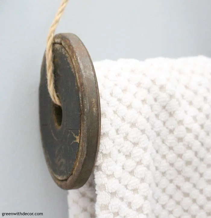 Image for Make a DIY towel rack from an old wooden spool