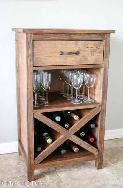 DIY wine cabinet with storage