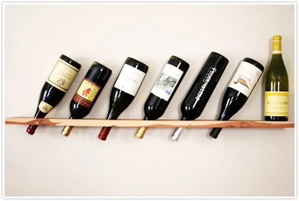 wood plank wine rack