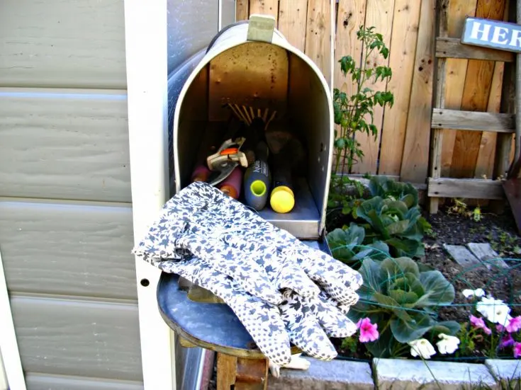 mailbox garden tool storage