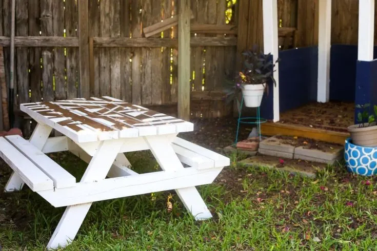 Image for DIY Kids Picnic Table With a Geometric Painted Top