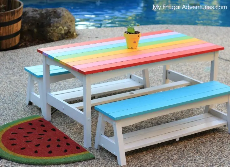 Image for Rainbow Picnic Table for Kids