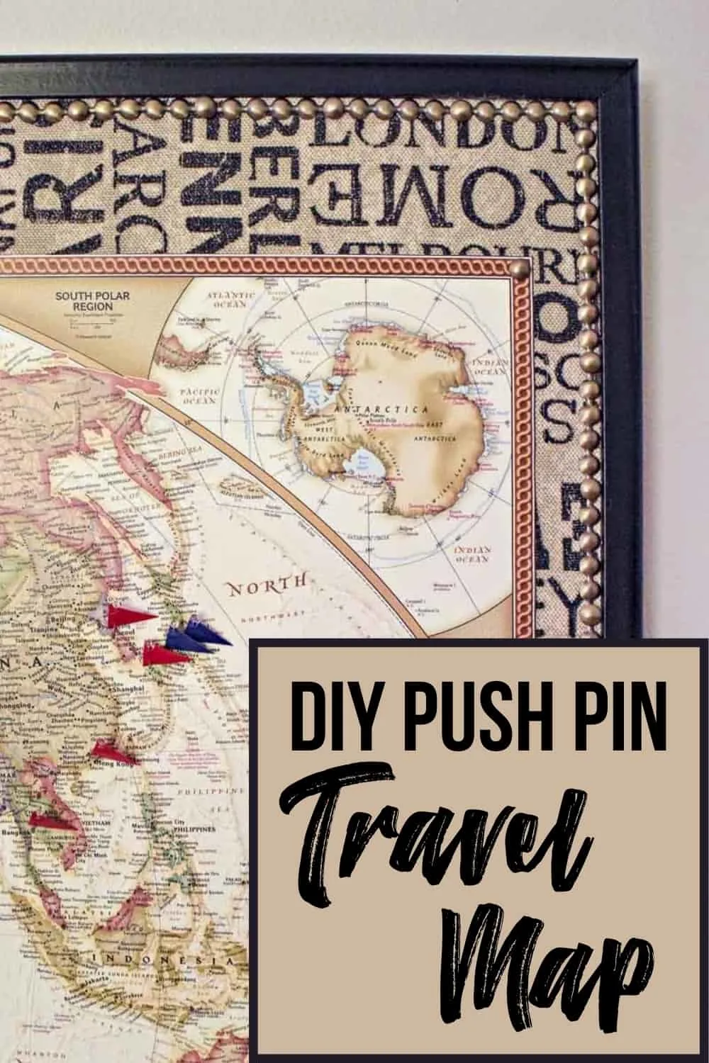 DIY push pin travel map