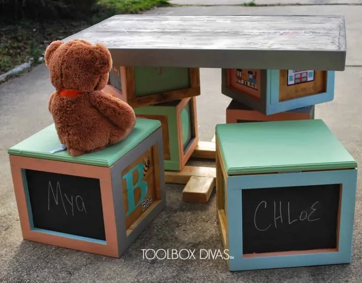 DIY alphabet block storage boxes