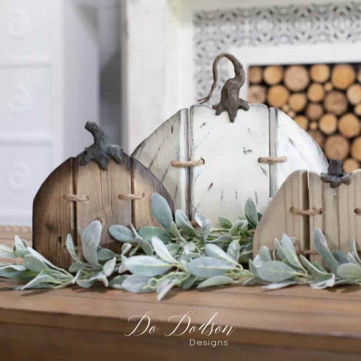 rustic pumpkins with rope hinges