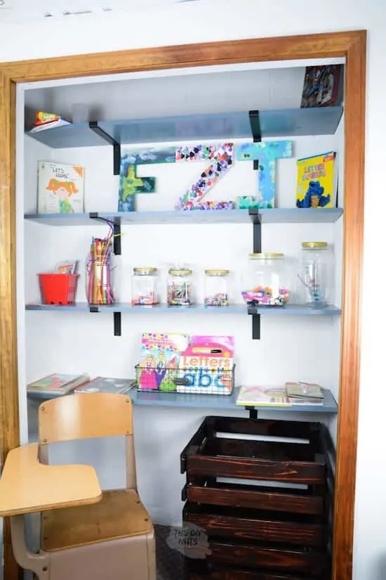 DIY craft closet organizer