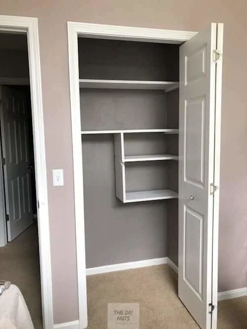 customized DIY closet shelves