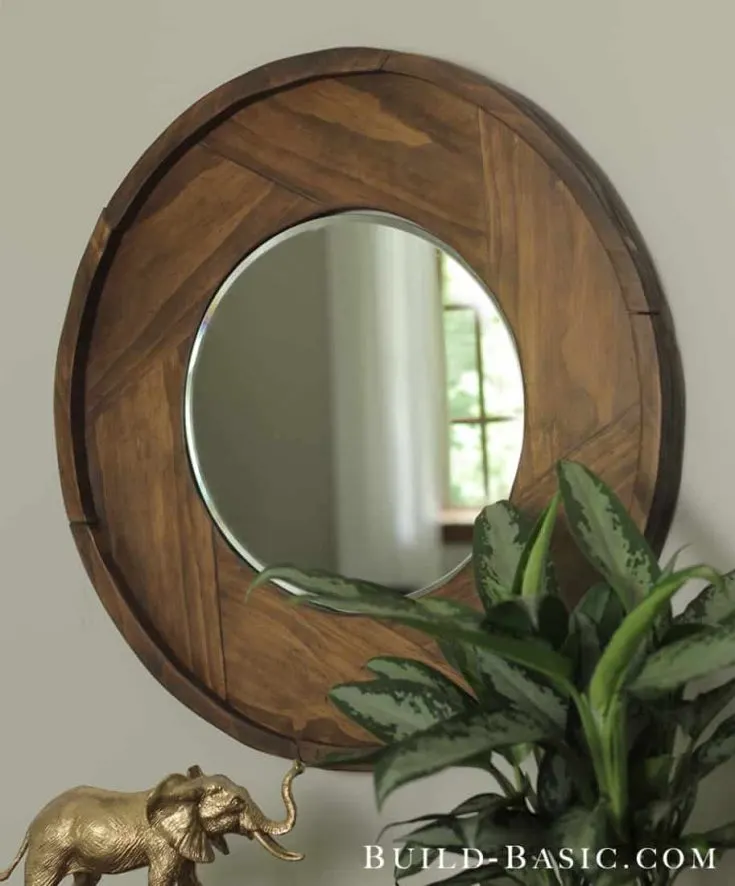 round mirror made from one board