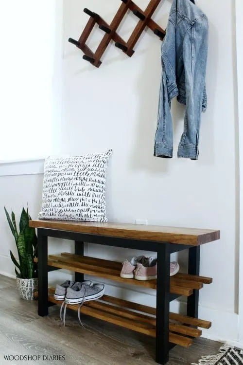 shoe bench made from one board